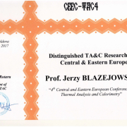 Wyróżnienie dla prof. Błażejowskiego: "Distinguished TA&C Researcher in Central & Eastern Europe"