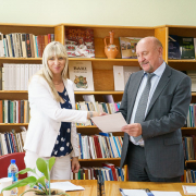 Prof. Katarzyna Wojan oraz prof. А. Lazarevicz, Dyrektor Instytutu Filozofii Narodowej Akademii Nauki Białorusi